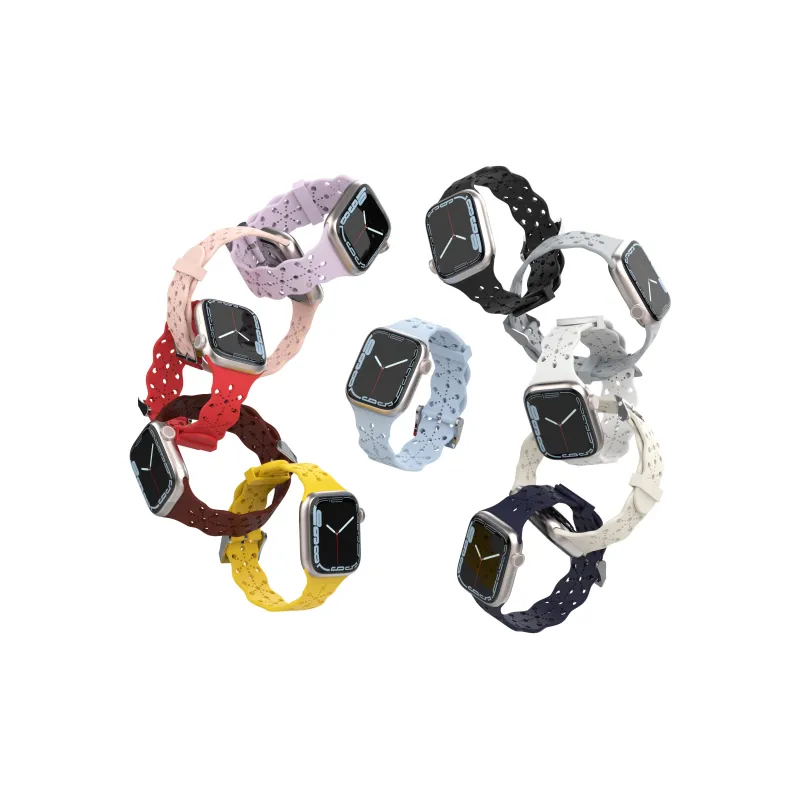XINGYAAN Watch Band Apple Compatibility Silicone Material-35