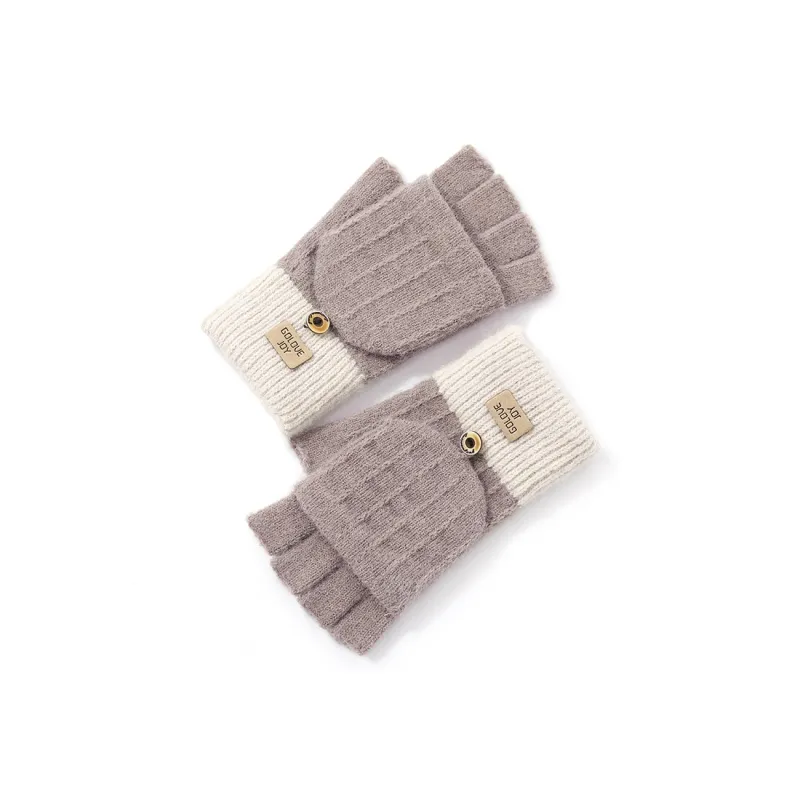 CARDANRO Faux Camel Hair Yarn Glove Unisex-8