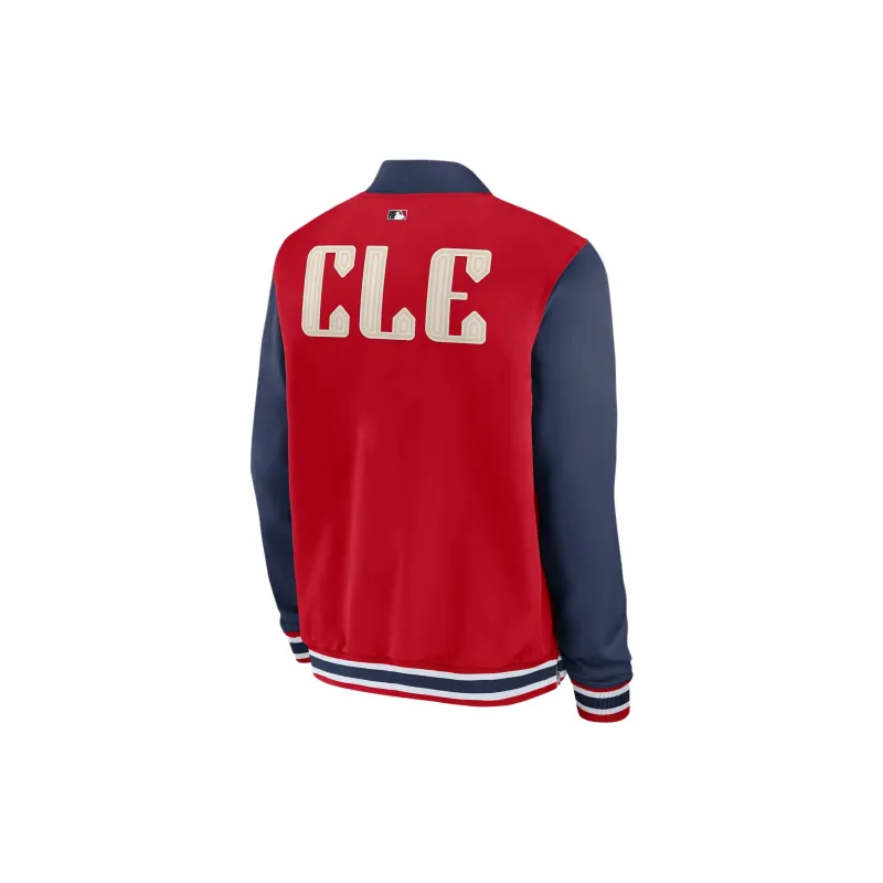 Nike Cleveland Guardians Authentic Collection City Connect Game Time Men's Nike Mlb Full-Zip Bomber Jacket-1