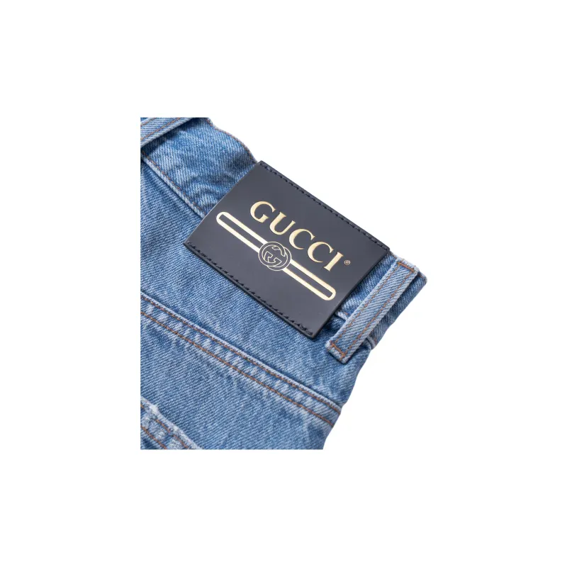 GUCCI Denim Shorts Women's Blue-7