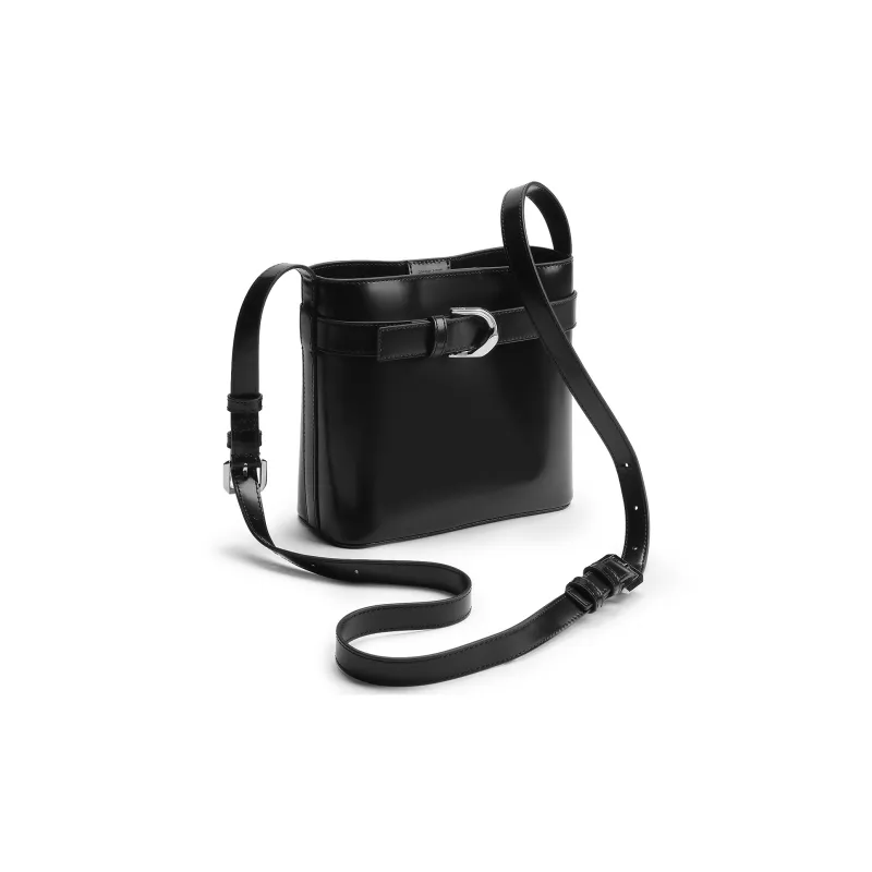 CHARLES&KEITH Cow Leather One Shoulder Handbag Trumpets Women's Noir Black/Brown-2