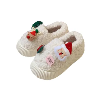 Thin Strips Cotton Slippers Women's, White