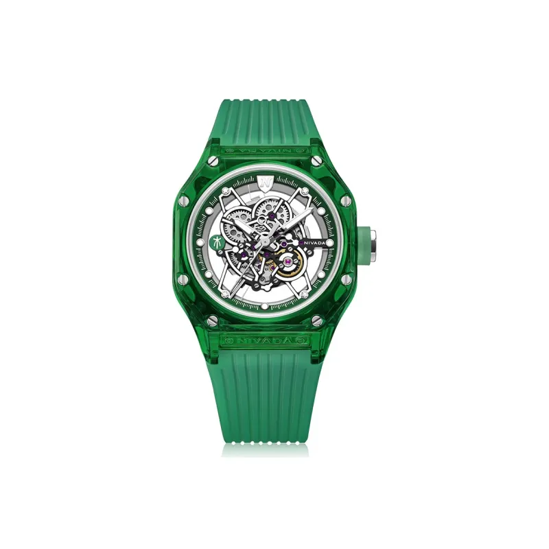NIVADA Automatic Mechanical Movement Women's Watch Watch Cut-Out Dial Silicone Strap-3