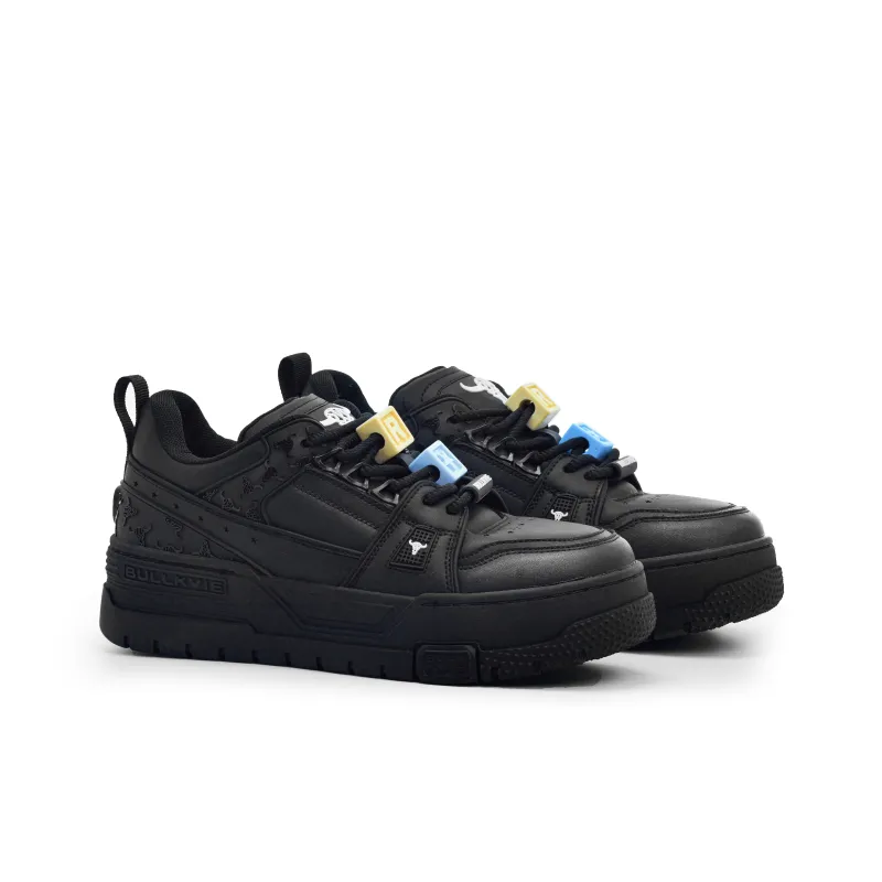 BULLKVIE Low Top Skateboard Shoes Men's Black-1