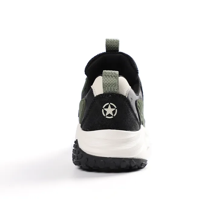 Jeep Slip Resistant Anti Kick Wear Resistant Breathable Low Top Kids Lifestyle Shoes Black Green Kids'-4