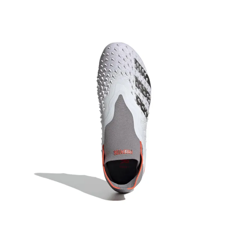 Adidas Predator Freak+ Anti-Slip Wear-Resistant Mid-Top Kids' Soccer Shoes Gray Teenagers-2