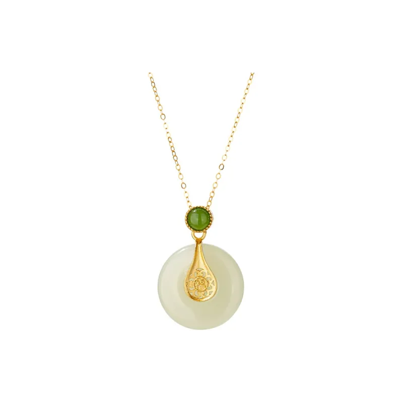 QLADY Necklaces Pale Greenish White Jade Women's-0