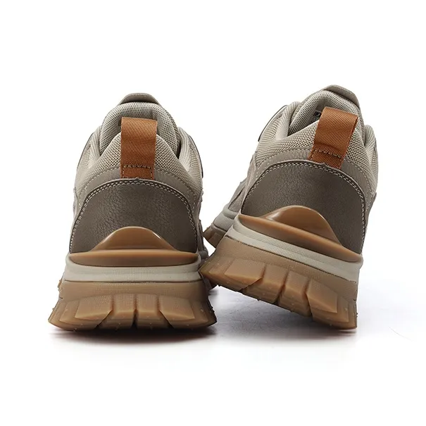 JEEP SPIRIT Cushioned Anti Slip Wear Resistant Height Increasing Breathable Low Top Trekking Shoes Men's Natural Deer-6