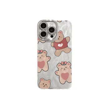 XIANGRIKE TPU Material Creamy Bear Phone Case Compatible With IPhone 15/14 Plus/13/12/11/15 Pro Max/XS/XR/XS Max/8 Plus