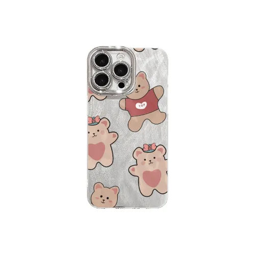 XIANGRIKE TPU Material Creamy Bear Phone Case Compatible With IPhone 15/14 Plus/13/12/11/15 Pro Max/XS/XR/XS Max/8 Plus