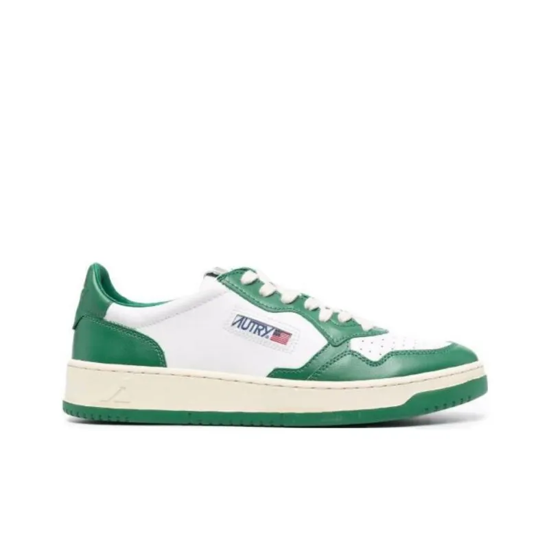 AUTRY Medalist Leather Low White Green Women's-4