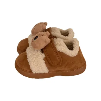 Thin Strips Cotton Slippers Women's, Light Brown