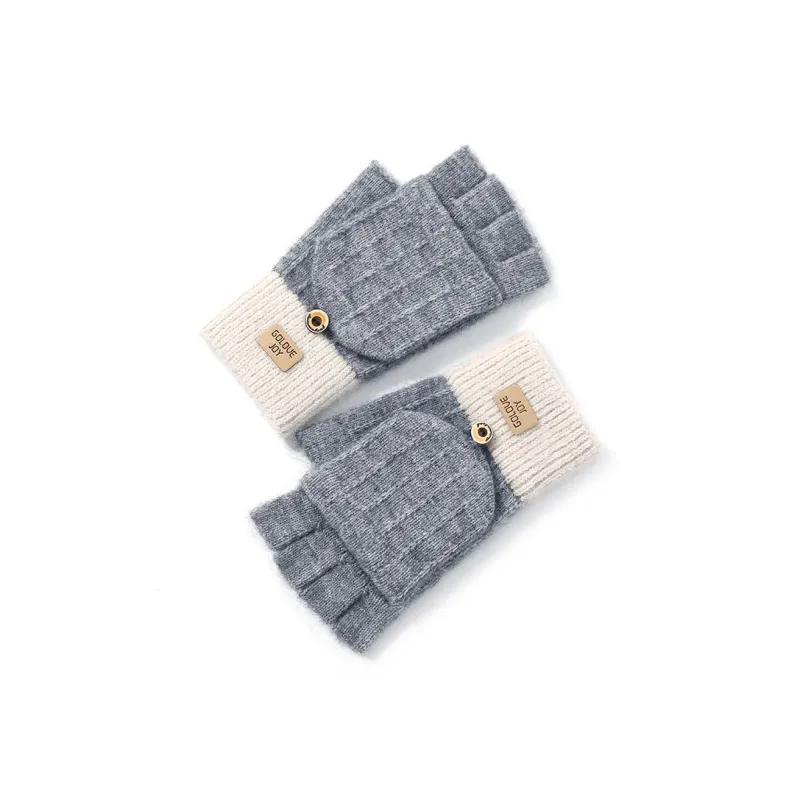 CARDANRO Faux Camel Hair Yarn Glove Unisex-2