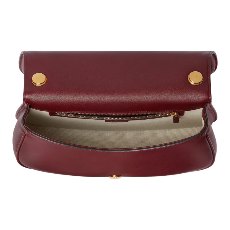 GUCCI Blondie Leather Shoulder Bag Crossbody Bag Handbag Medium Size Women's Red-4