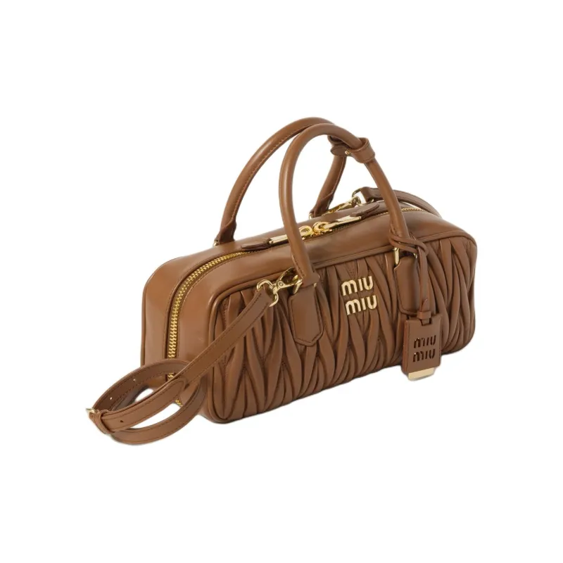 MIU MIU Arcadie Series Leather Shoulder Bag Crossbody Bag Handbag Regular Women's Caramel-1