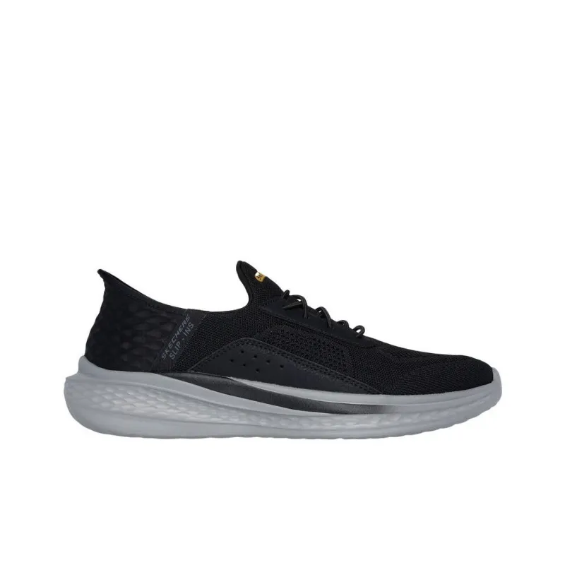 Skechers Shock Absorbers With Slip Resistant Features Low Top Running Shoes Men's Black-1
