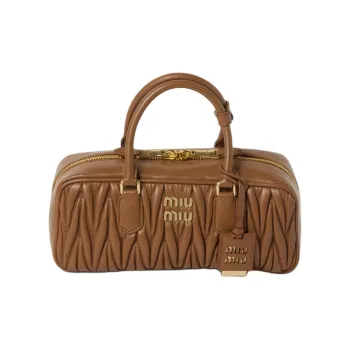 MIU MIU Arcadie Series Leather Shoulder Bag Crossbody Bag Handbag Regular Women's Caramel