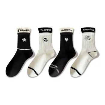 JIAZINI Mid Calf Socks Women's 4 Pack