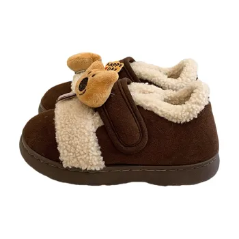 Thin Strips Cotton Slippers Unisex, Dark Coffee