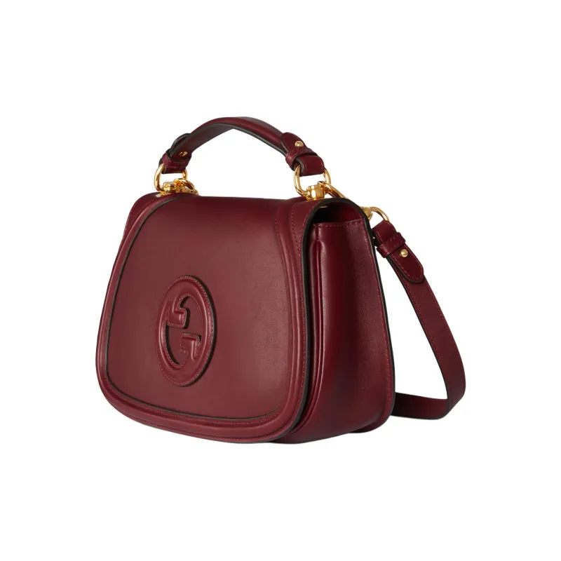 GUCCI Blondie Leather Shoulder Bag Crossbody Bag Handbag Medium Size Women's Red-1