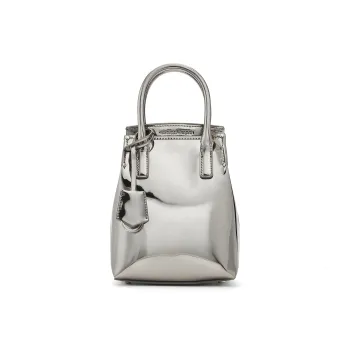 CHARLES&KEITH PU Shoulder Bag Small Size Women's Black/Toffee Brown/Pewter Gray