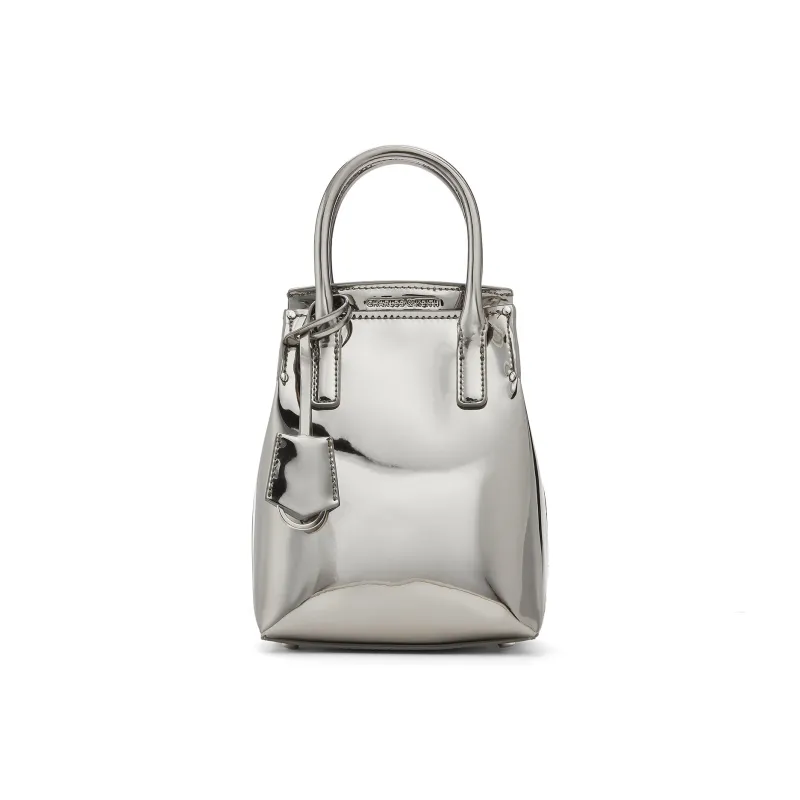 CHARLES&KEITH PU Shoulder Bag Trumpets Women's Black/Toffee Medium Umber/Pewter Tin Gray-10