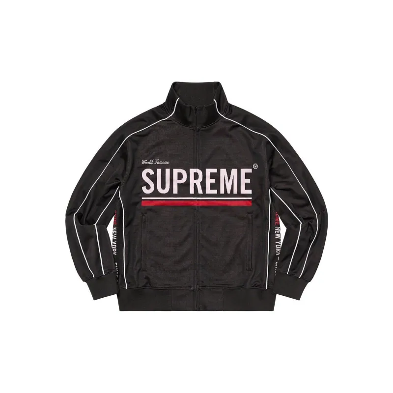 Supreme World Famous Jacquard Track Jacket Black XL - POIZON 