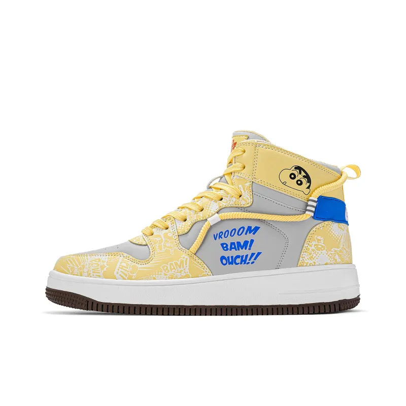 Crayon Shinchan Slip Resistant Coverage High Top Skateboard Shoes-7