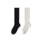 [2 Pack/Lace Trims Calf Layered]Black+Milk White