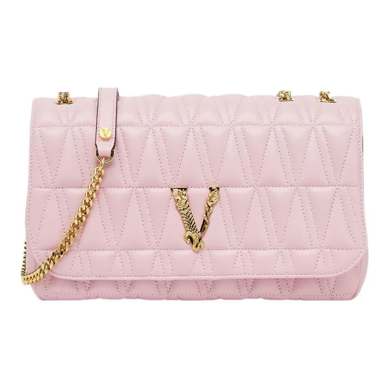 VERSACE Virtus Leather Handbag Shoulder Bag Women's Pink-0