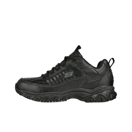 Skechers Work Anti-Slip Wear-Resistant Low-Top Casual Shoes Men's Black