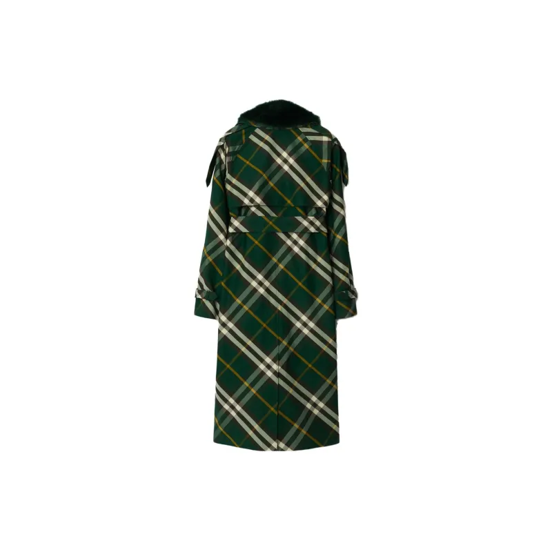 Burberry Checked Double Breasted Belted Trench Coat-1