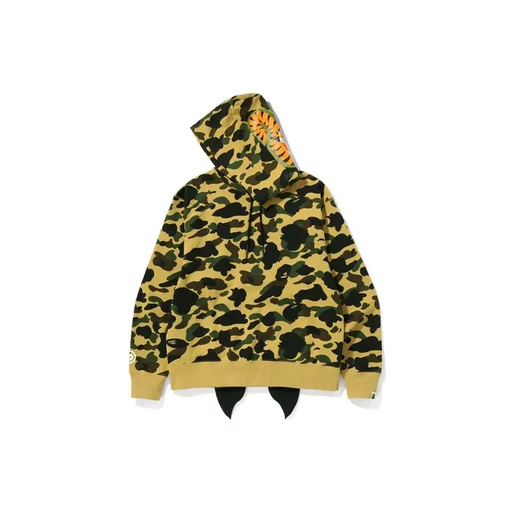 Bape Ultimate 1st Camo Ponr Shark Half Zip Raglan Pullover Hoodie-9