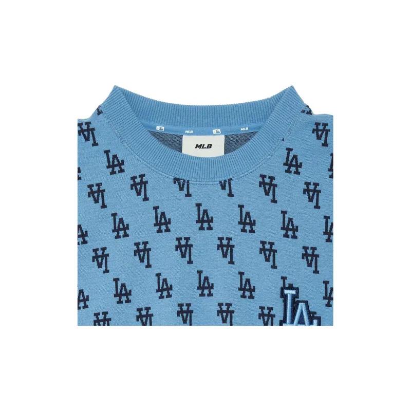 MLB MONOGRAM Series Los Angeles Dodgers Sweatshirt Unisex Dark Sky Blue-3