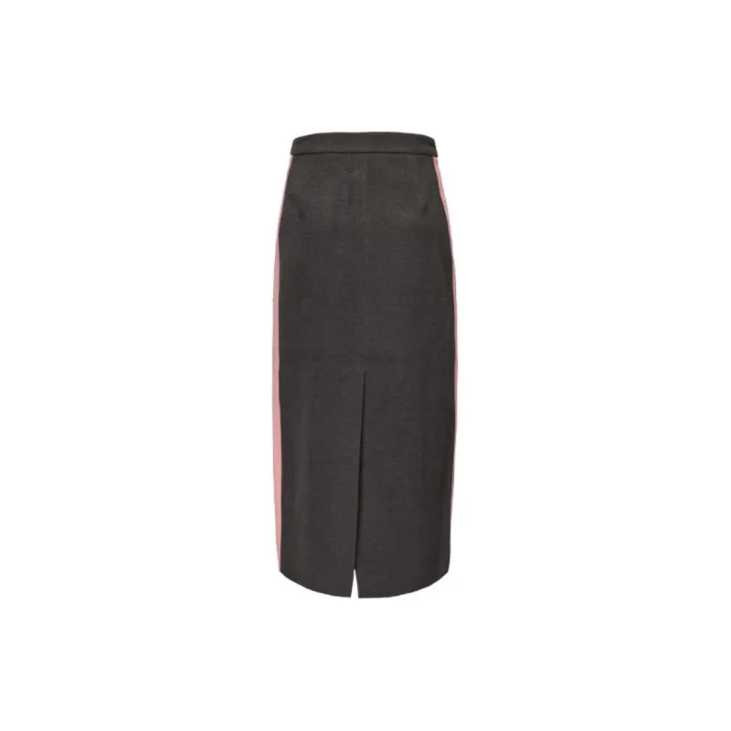 GIMING Casual Long Skirt Women's Pink+White+Gray-1
