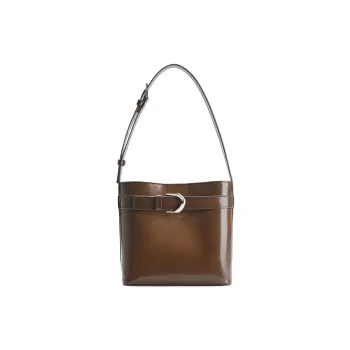 CHARLES&KEITH Cow Leather One Shoulder Handbag Trumpets Women's Noir Black/Brown