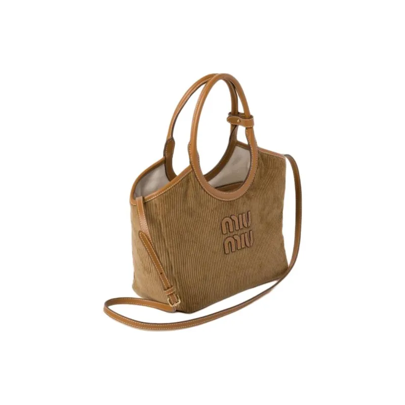MIU MIU Fabric Shoulder Bag Crossbody Bag Handbag Women's Cinnamon-1