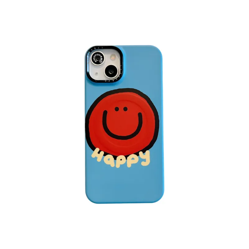 Sopi Acrylic Material Smiley Face Magnetic Stand Phone Cases Compatible With IPhone 16/15 Pro Max/Apple 13/14 Pro/Max-3