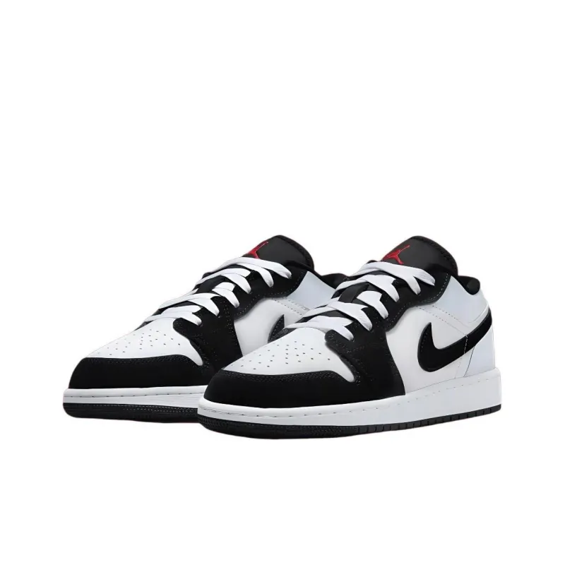 Jordan Air Jordan 1 Anti Slip Wear Resistant Low Top Children's Basketball Shoes Black White Unisex-1