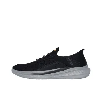 Skechers Shock Absorbers With Slip Resistant Features Low Top Running Shoes Men's Black