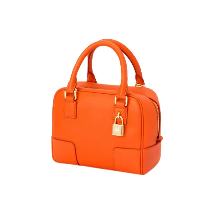 LOEWE Amazona Nappa Calfskin Handbag, Shoulder Bag, Crossbody Bag Women's Orange-2