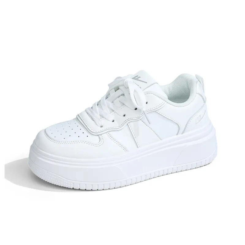 Warrior Small White Shoes Height Increasing Low-Top Skateboard Shoes Women's-2