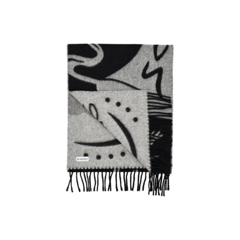 Burberry Mirrored Horse Fringed Scarf-1