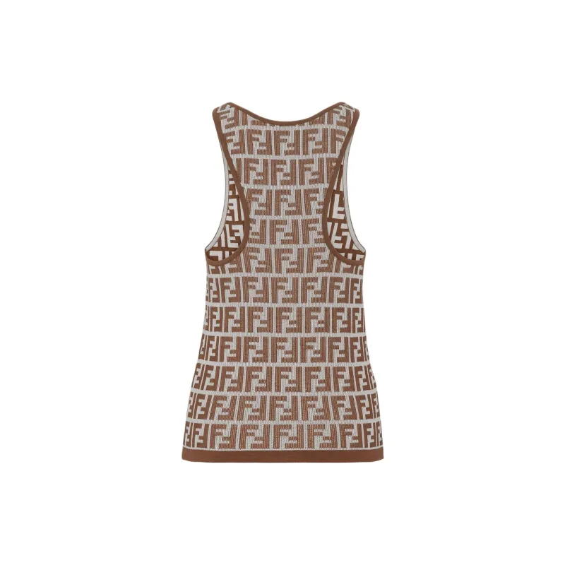 FENDI Ff Jacquard Ribbed Tank Top-2