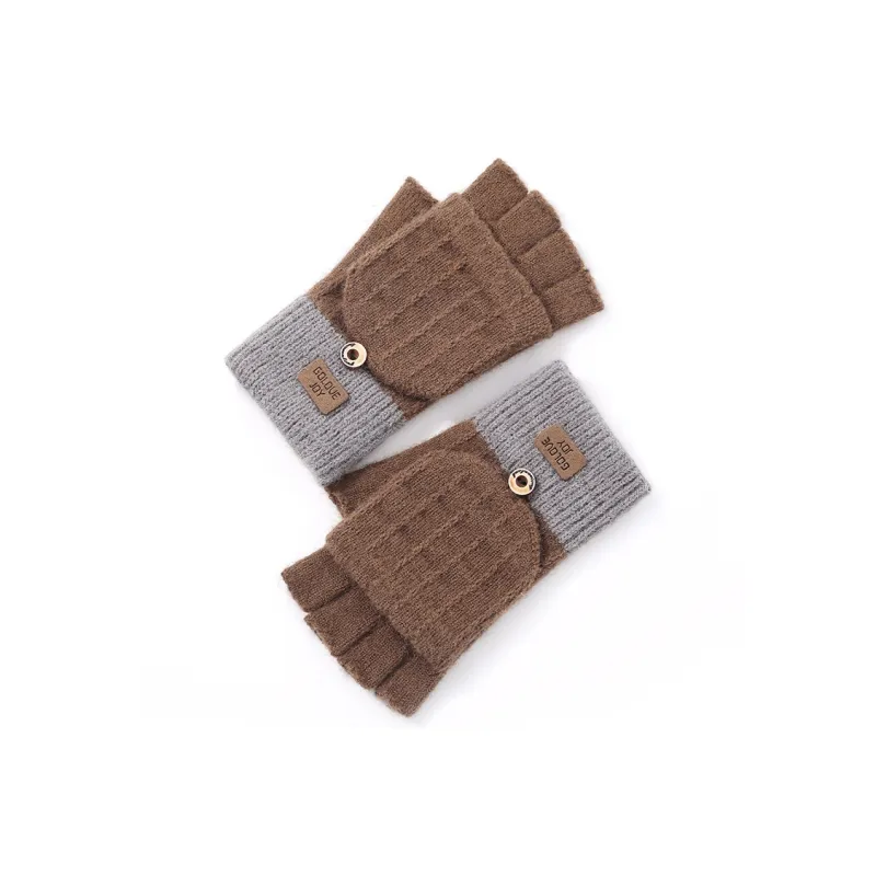 CARDANRO Faux Camel Hair Yarn Glove Unisex-6