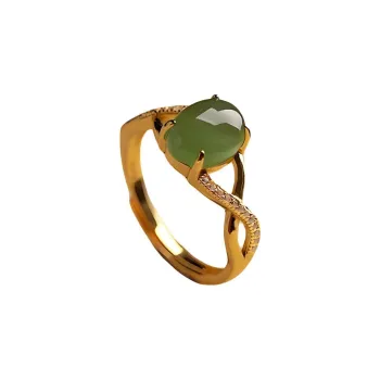 Andaozi Hetian Jade Rings Jasper Unisex