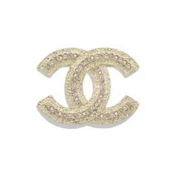 CHANEL Metal Brooches Unisex White