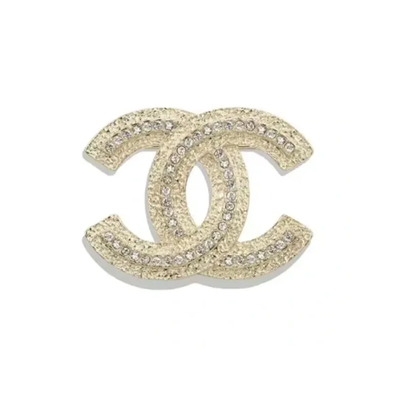 CHANEL Metal Brooches Unisex White-0