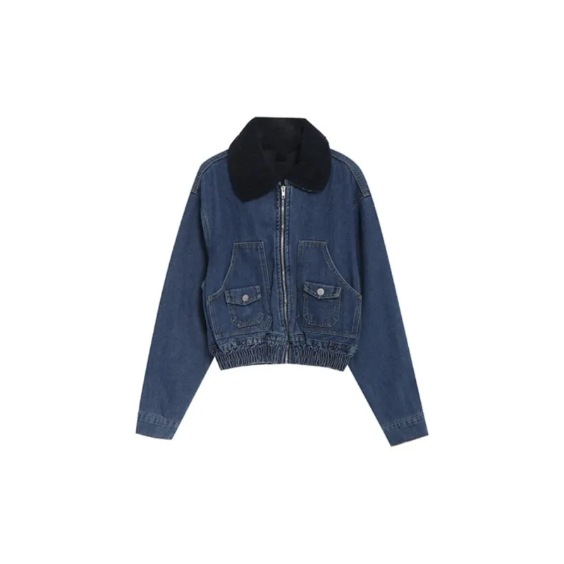 Incolore Cropped Coats Women's Blue-0