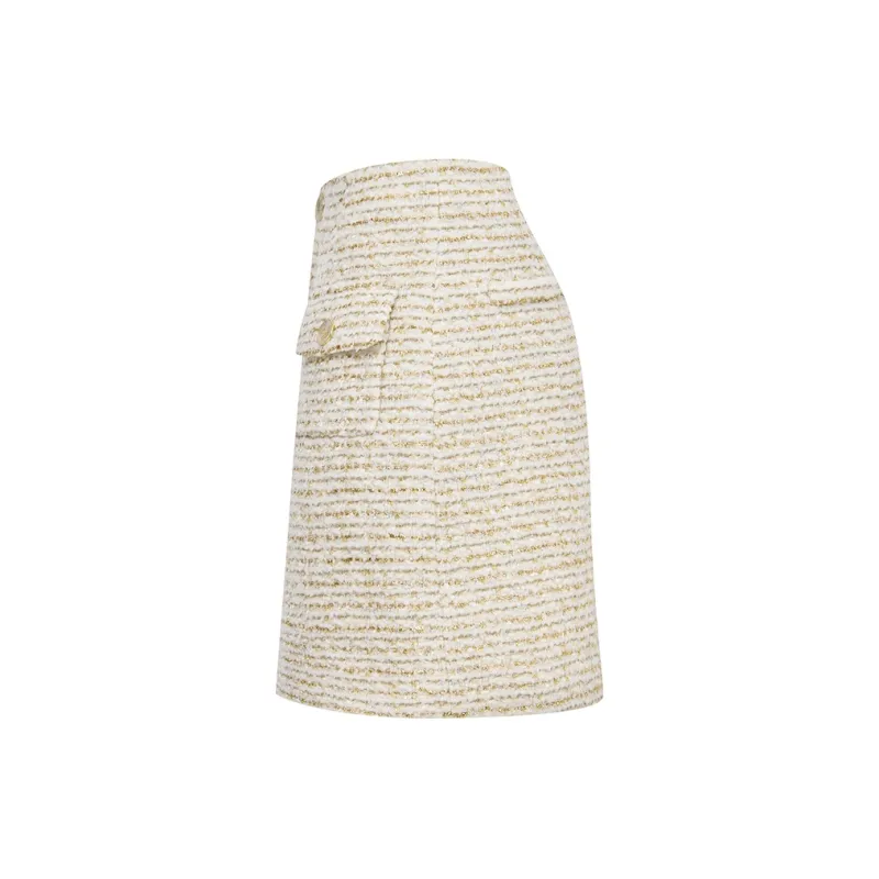 RARE Casual Short Skirts Women's White Gold-1